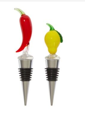 Sandralexandra New Bottle Stoppers - Set of 2 Chili and Lemon